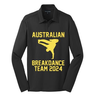 Australian Breakdance Team 2024 Funny Breakdancing Meme 24 Silk Touch Performance Long Sleeve Polo