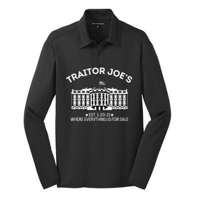 Anti Biden Traitor Joe's Shirt Everything For Sale MAGA Biden Traitor Joe Meme Silk Touch Performance Long Sleeve Polo