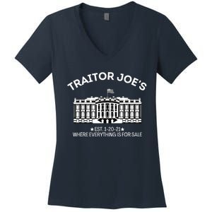 Anti Biden Traitor Joe's Shirt Everything For Sale MAGA Biden Traitor Joe Meme Women's V-Neck T-Shirt