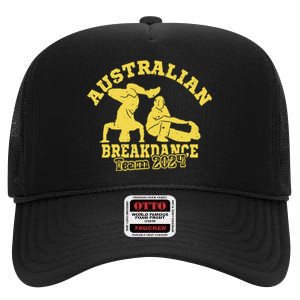 Australian Breakdance Team 2024 Funny Breakdancing Meme 24 Long Sleeve High Crown Mesh Back Trucker Hat