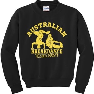 Australian Breakdance Team 2024 Funny Breakdancing Meme 24 Long Sleeve Kids Sweatshirt