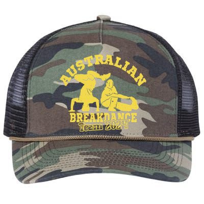 Australian Breakdance Team 2024 Funny Breakdancing Meme 24 Long Sleeve Retro Rope Trucker Hat Cap