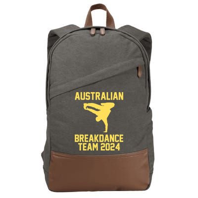 Australian Breakdance Team 2024 Funny Breakdancing Meme 24 Cotton Canvas Backpack