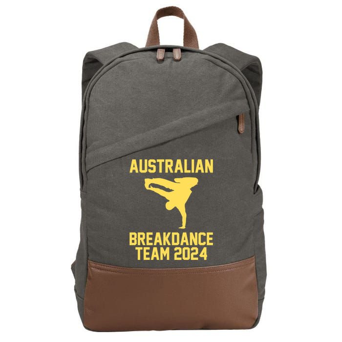 Australian Breakdance Team 2024 Funny Breakdancing Meme 24 Cotton Canvas Backpack