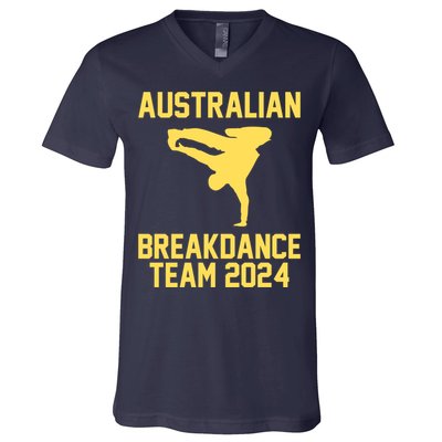 Australian Breakdance Team 2024 Funny Breakdancing Meme 24 V-Neck T-Shirt