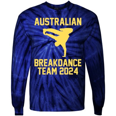 Australian Breakdance Team 2024 Funny Breakdancing Meme 24 Tie-Dye Long Sleeve Shirt