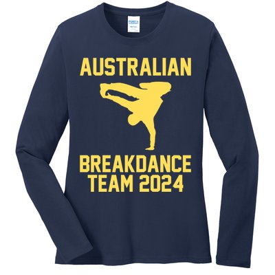 Australian Breakdance Team 2024 Funny Breakdancing Meme 24 Ladies Long Sleeve Shirt