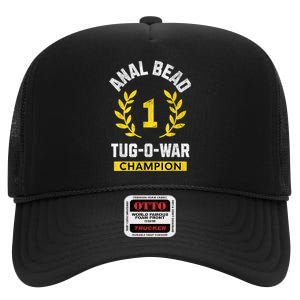 Anal Bead Tugowar Champion Funny Sarcastic Quote Design High Crown Mesh Back Trucker Hat