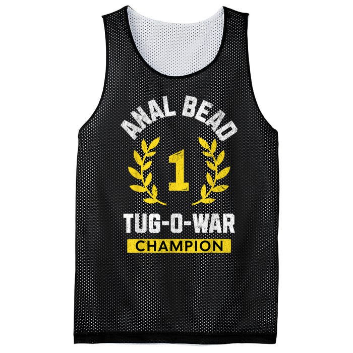 Anal Bead Tugowar Champion Funny Sarcastic Quote Design Mesh Reversible Basketball Jersey Tank