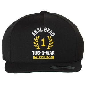 Anal Bead Tugowar Champion Funny Sarcastic Quote Design Wool Snapback Cap