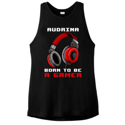 Audrina Born To Be A Gamer Personalized Gift Ladies PosiCharge Tri-Blend Wicking Tank