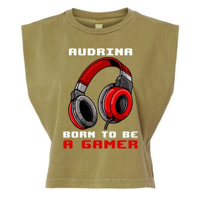 Audrina Born To Be A Gamer Personalized Gift Garment-Dyed Women's Muscle Tee