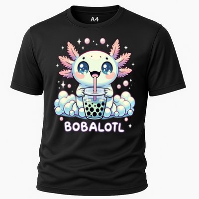 Axolotl Bubble Tea Anime Kawaii Cute Axolotl  Cooling Performance Crew T-Shirt