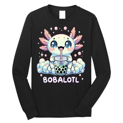 Axolotl Bubble Tea Anime Kawaii Cute Axolotl  Long Sleeve Shirt