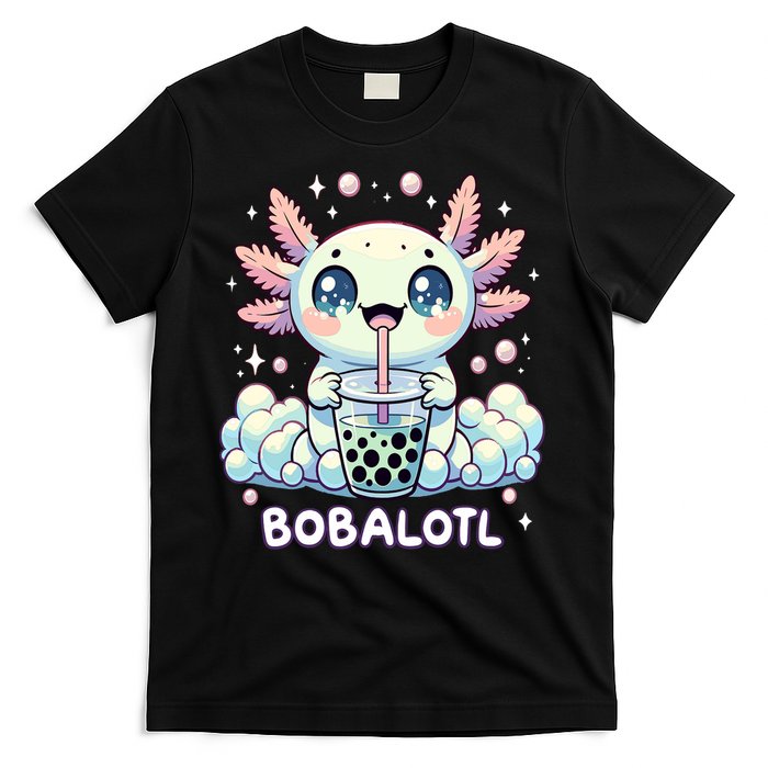 Axolotl Bubble Tea Anime Kawaii Cute Axolotl  T-Shirt