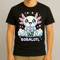 Axolotl Bubble Tea Anime Kawaii Cute Axolotl  T-Shirt