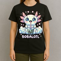 Axolotl Bubble Tea Anime Kawaii Cute Axolotl  T-Shirt