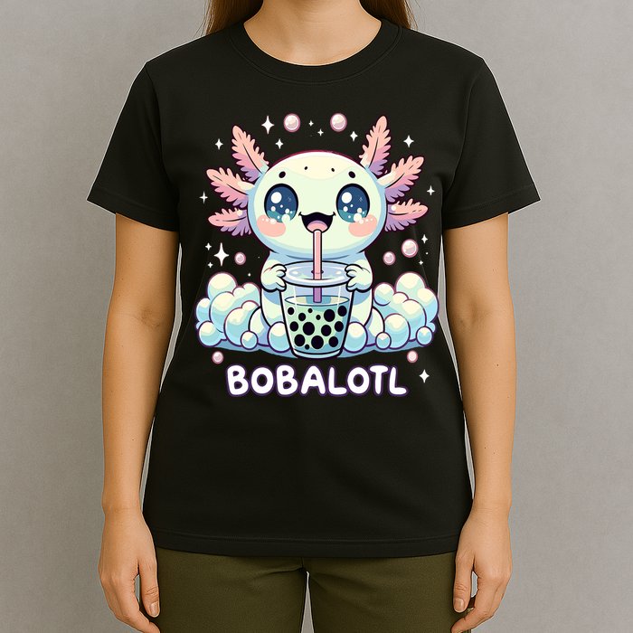 Axolotl Bubble Tea Anime Kawaii Cute Axolotl  T-Shirt