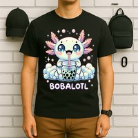 Axolotl Bubble Tea Anime Kawaii Cute Axolotl  T-Shirt