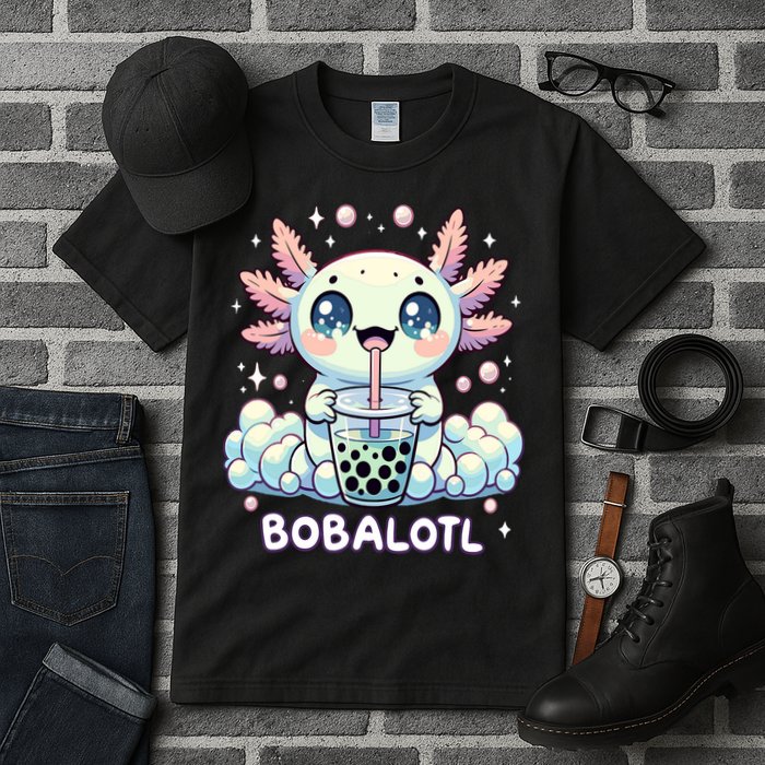 Axolotl Bubble Tea Anime Kawaii Cute Axolotl  Tall T-Shirt