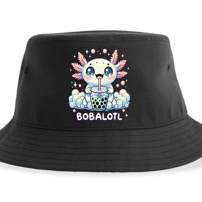Axolotl Bubble Tea Anime Kawaii Cute Axolotl  Sustainable Bucket Hat