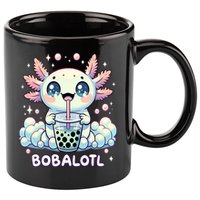 Axolotl Bubble Tea Anime Kawaii Cute Axolotl  11oz C Handle Ceramic Mug