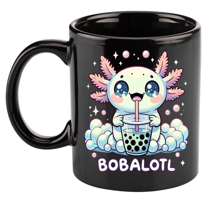 Axolotl Bubble Tea Anime Kawaii Cute Axolotl  11oz C Handle Ceramic Mug