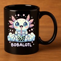 Axolotl Bubble Tea Anime Kawaii Cute Axolotl  11oz C Handle Ceramic Mug