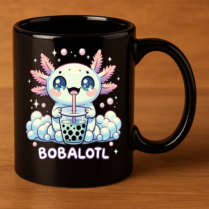 Axolotl Bubble Tea Anime Kawaii Cute Axolotl  11oz C Handle Ceramic Mug