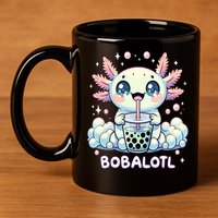 Axolotl Bubble Tea Anime Kawaii Cute Axolotl  11oz C Handle Ceramic Mug