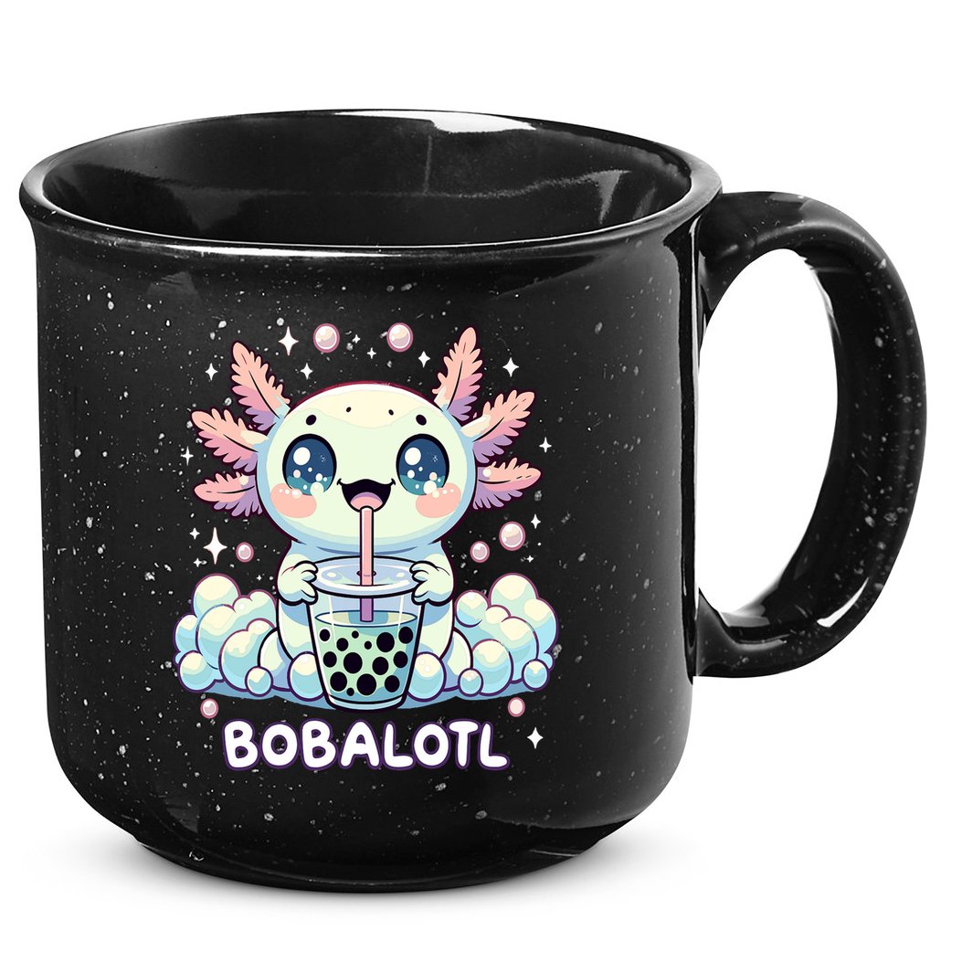 Axolotl Bubble Tea Anime Kawaii Cute Axolotl  15oz Campfire Ceramic Mug