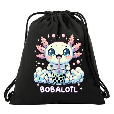 Axolotl Bubble Tea Anime Kawaii Cute Axolotl  Drawstring Bag