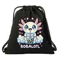 Axolotl Bubble Tea Anime Kawaii Cute Axolotl  Drawstring Bag
