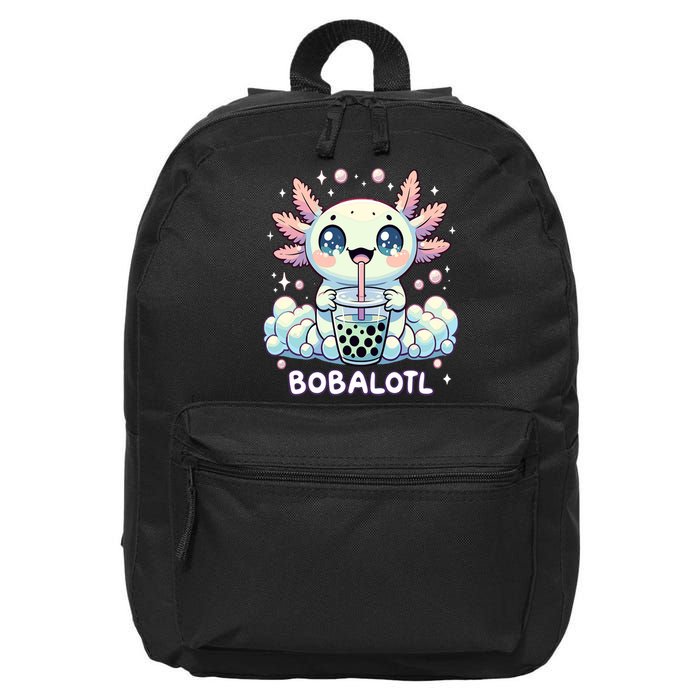 Axolotl Bubble Tea Anime Kawaii Cute Axolotl  16 in Basic Backpack