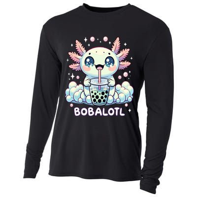 Axolotl Bubble Tea Anime Kawaii Cute Axolotl  Cooling Performance Long Sleeve Crew