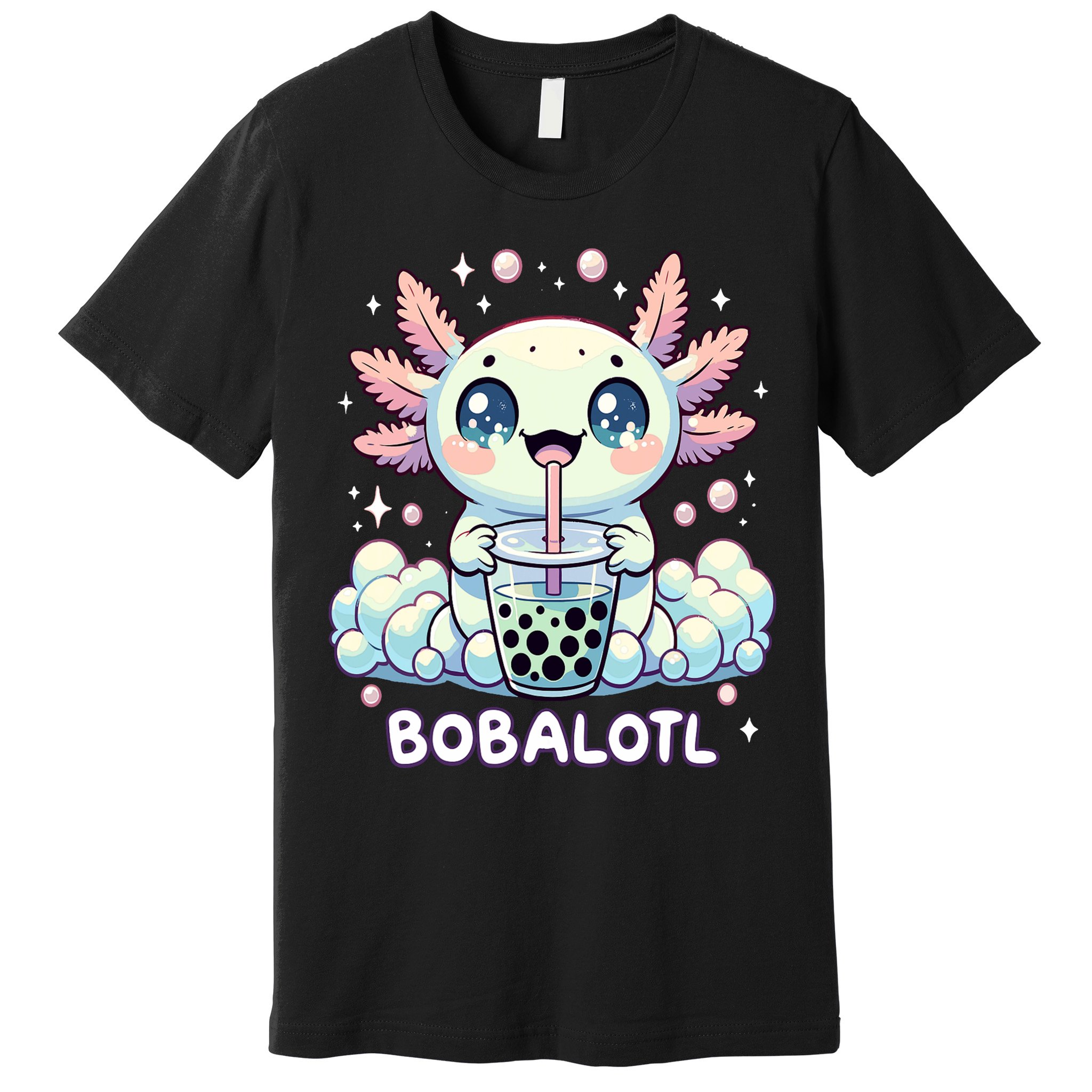 Axolotl Bubble Tea Anime Kawaii Cute Axolotl  Premium T-Shirt