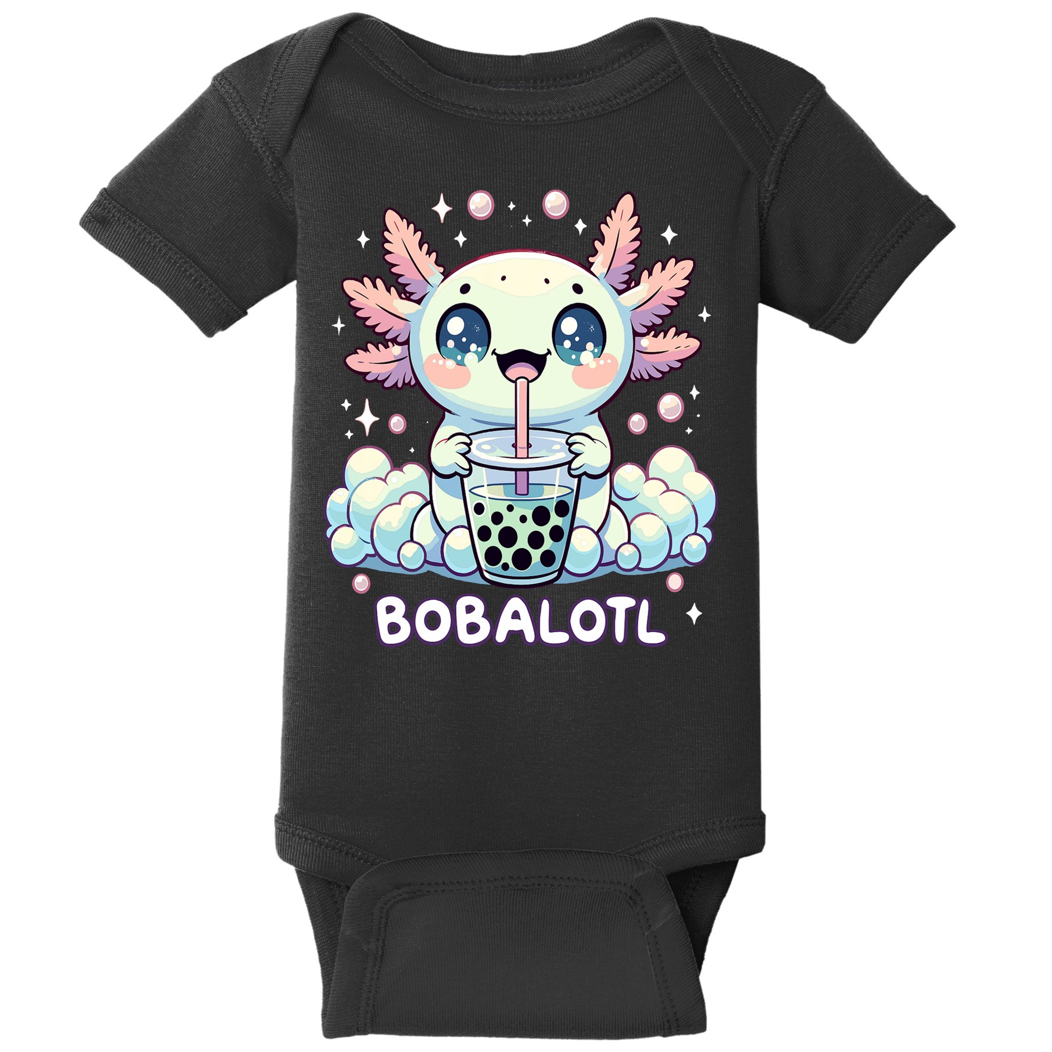 Axolotl Bubble Tea Anime Kawaii Cute Axolotl  Baby Bodysuit