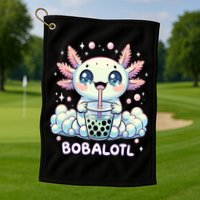 Axolotl Bubble Tea Anime Kawaii Cute Axolotl  Golf Towel