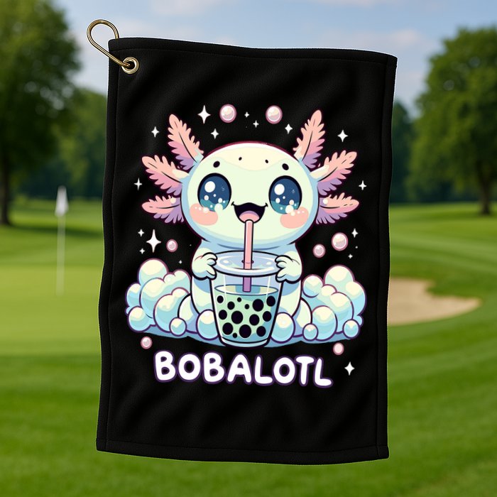 Axolotl Bubble Tea Anime Kawaii Cute Axolotl  Golf Towel