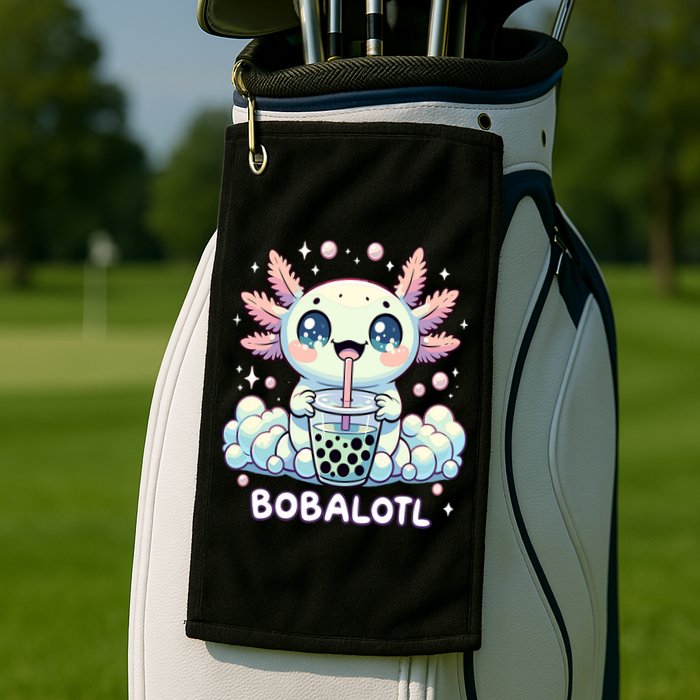 Axolotl Bubble Tea Anime Kawaii Cute Axolotl  Golf Towel
