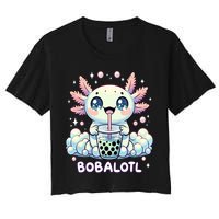Axolotl Bubble Tea Anime Kawaii Cute Axolotl  Women's Crop Top Tee