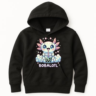 Axolotl Bubble Tea Anime Kawaii Cute Axolotl  Kids Hoodie