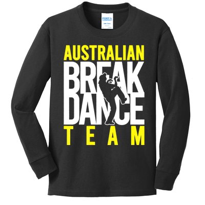 Australian Breakdance Team Costume Break Dancer Matching Kids Long Sleeve Shirt