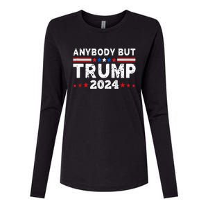 Anybody But Trump 2024 Womens Cotton Relaxed Long Sleeve T-Shirt