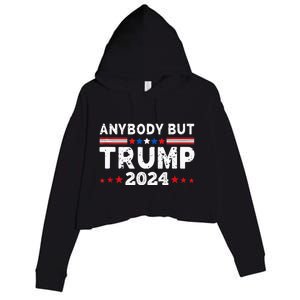 Anybody But Trump 2024 Crop Fleece Hoodie