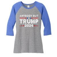 Anybody But Trump 2024 Women's Tri-Blend 3/4-Sleeve Raglan Shirt