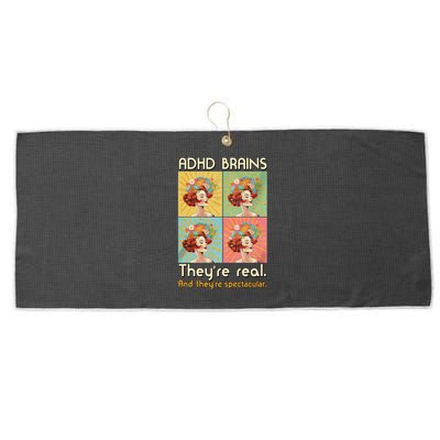 Adhd Brains Theyre Real And Theyre Spectacular Neurodiversity Large Microfiber Waffle Golf Towel