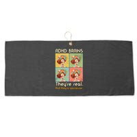 Adhd Brains Theyre Real And Theyre Spectacular Neurodiversity Large Microfiber Waffle Golf Towel