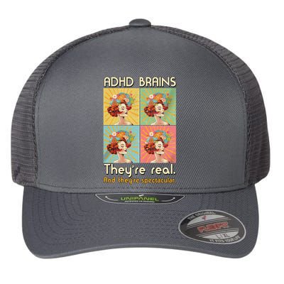 Adhd Brains Theyre Real And Theyre Spectacular Neurodiversity Flexfit Unipanel Trucker Cap