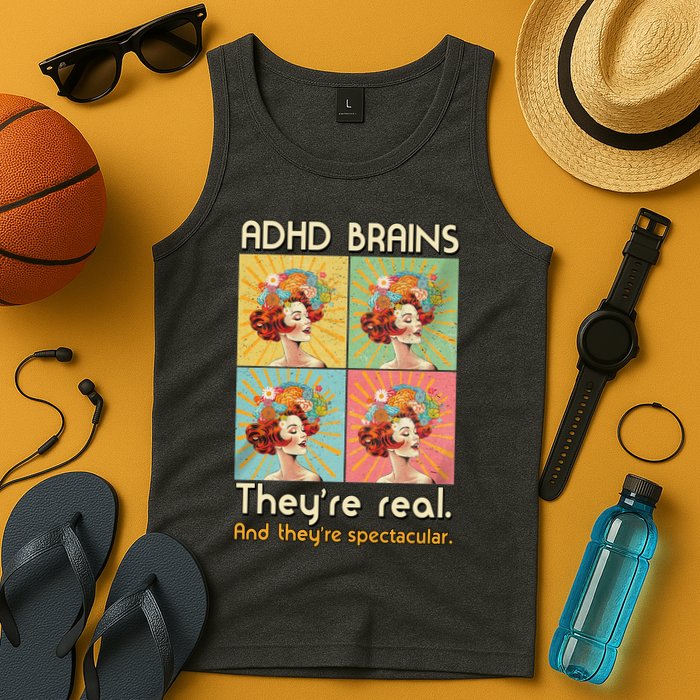 Adhd Brains Theyre Real And Theyre Spectacular Neurodiversity Tank Top